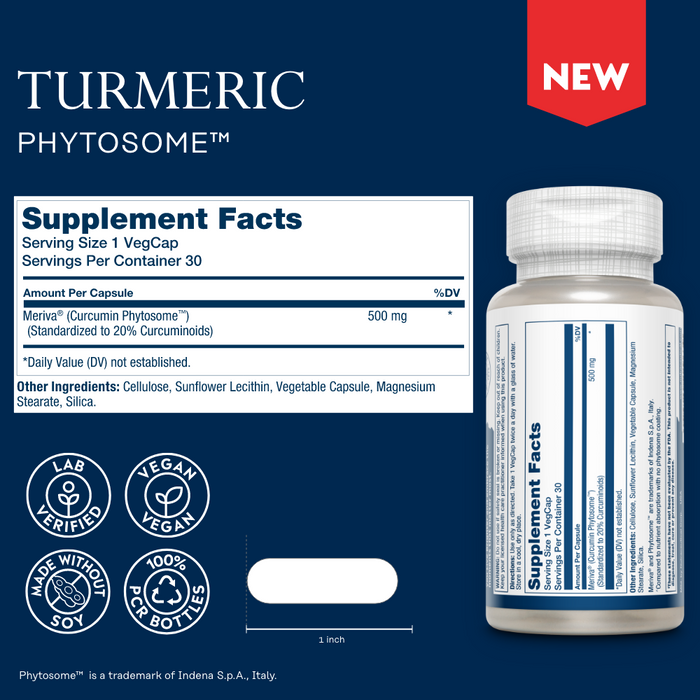 Solaray Turmeric Phytosome 500 mg - 29X Absorption Curcumin Supplements - Easy-to-Digest Turmeric Capsule for Joint Support - Vegan and Made Without Soy - 60-Day Guarantee - 30 Servings, 30 VegCaps
