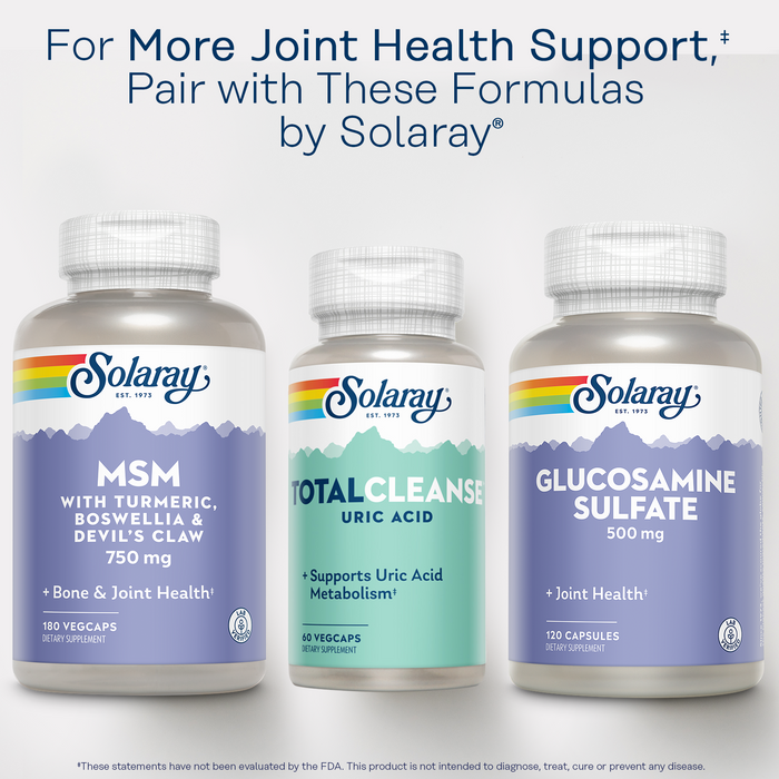 Solaray Total Cleanse Uric Acid - Joint Health Supplement - Powerful Joint Support and Uric Acid Cleanse with Tart Cherry Extract, Celery Seed, Turmeric Extract - 60-Day Guarantee, 30 Serv, 60 VegCaps