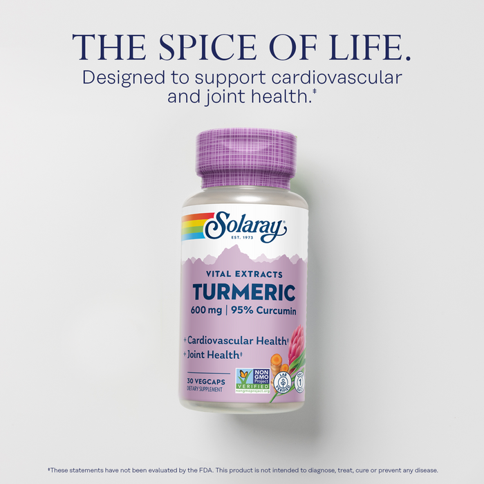 Solaray Turmeric Root Extract 570 mg - Turmeric Curcumin - With 95% Curcumin - Heart Health and Joint Health Support - Lab Verified, 60-Day Money-Back Guarantee (30 CT)
