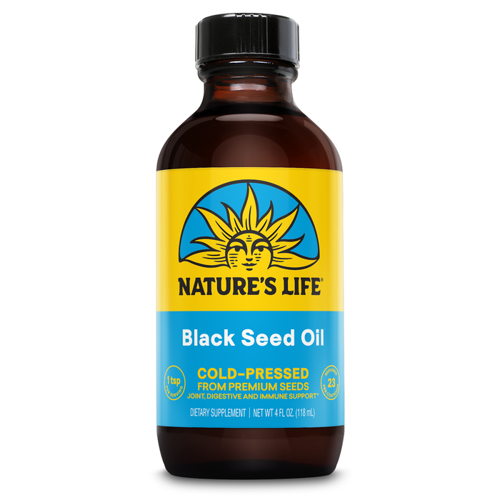Nature’s Life Black Seed Oil, Cold-Pressed Black Cumin Seed Oil - Joint, Digestive Health, and Immune Support - Lab Verified, 60-Day Money-Back Guarantee - 23 Servings, 4 Fl. Oz.