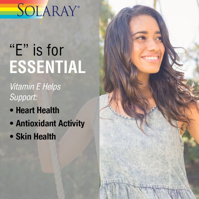 Solaray Vitamin E Drops 400IU | Unflavored w/ Mixed Tocopherols | Healthy Heart, Antioxidant Activity & Skin Support | Vegan | 2 fl oz