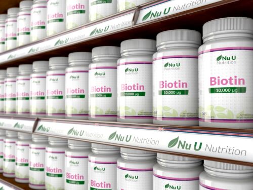Biotin Hair Growth 5 X Bottles 365 Tablets (Full Year Supply) 10,000mcg by Nu U