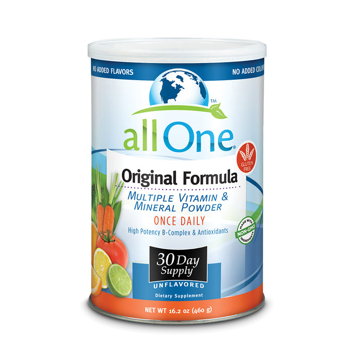 allOne Multiple Vitamin & Mineral Powder, Original Formula, Once Daily Multivitamin, Mineral & Amino Acid Supplement, 8g Protein (66 Servings) (30 Servings)
