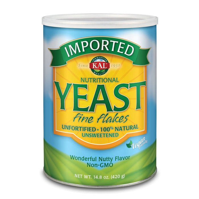 KAL Imported Nutritional Yeast Flakes, Unfortified & Unsweetened Fine Flakes, 100% Natural Source of Amino Acids & B Vitamins, Great Nutty Flavor, Non-GMO & Vegan