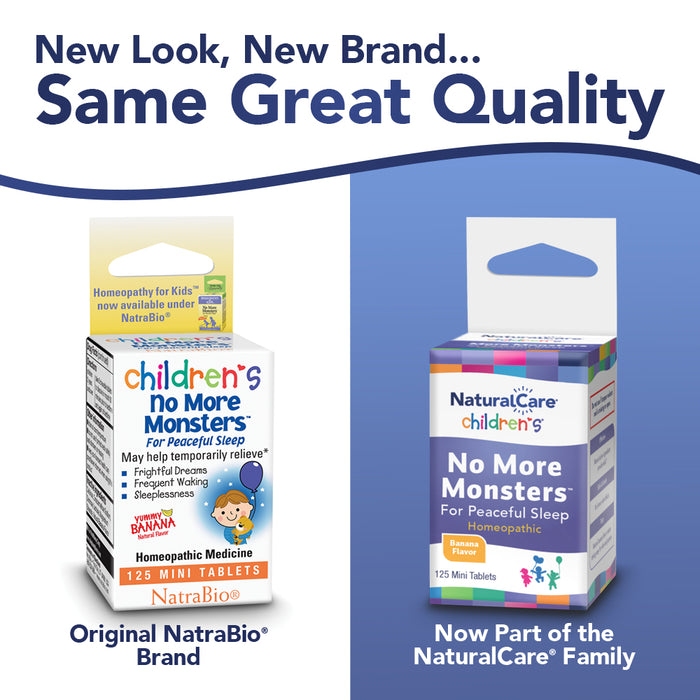 Natra-Bio Herbs for Kids No More Monsters, Chewable, Banana (Carton) | 125ct