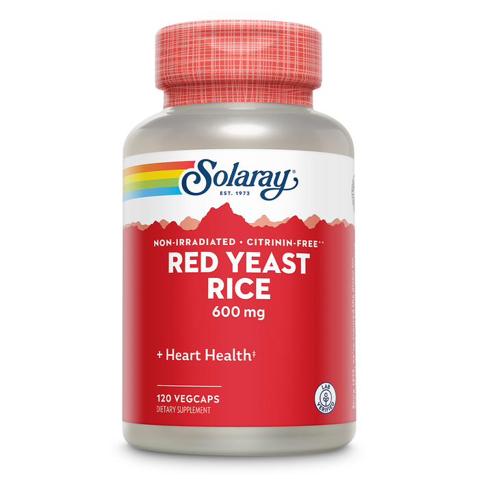 Solaray Red Yeast Rice 600mg System Support , Non-Irradiated & No Citrinin , Lab Verified , 120 VegCaps