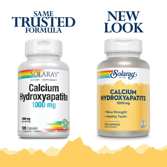 Solaray Calcium Hydroxyapatite 1000mg | Highly Advanced Calcium Supplement to Help Support Healthy Bones & Teeth, Nerve & Muscle Function | 120 Caps