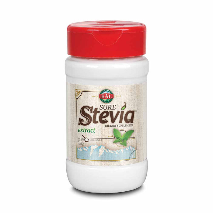KAL Sure Stevia Extract, Organic Stevia Powder, Low Carb, Zero Calorie Sweetener, Keto Friendly, Great Taste, Low Glycemic, Vegan, Gluten Free, No Fillers, 60-Day Guarantee (3.5 oz)