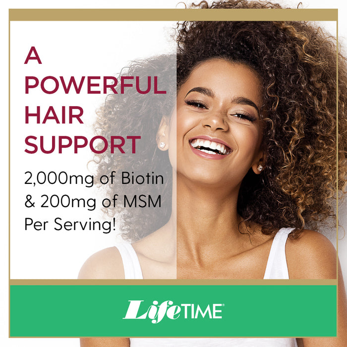 Lifetime Supreme Vital Hair | Supports Healthy Hair, Nails & Skin | Biotin, MSM, Vitamins B, C, & A, Zinc, Horsetail & More | 120 Capsule, 30 Serving