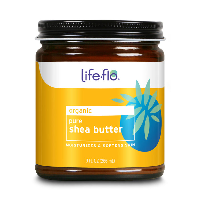 Life-flo Pure Mango Butter, Soothing Moisturizer for Dry Skin Care, Smooths and Nourishes, Doubles as Lip Balm, Nail / Cuticle Cream, Hand and Body Lotion, 60-Day Guarantee, Not Tested on Animals, 9oz (Shea Butter)