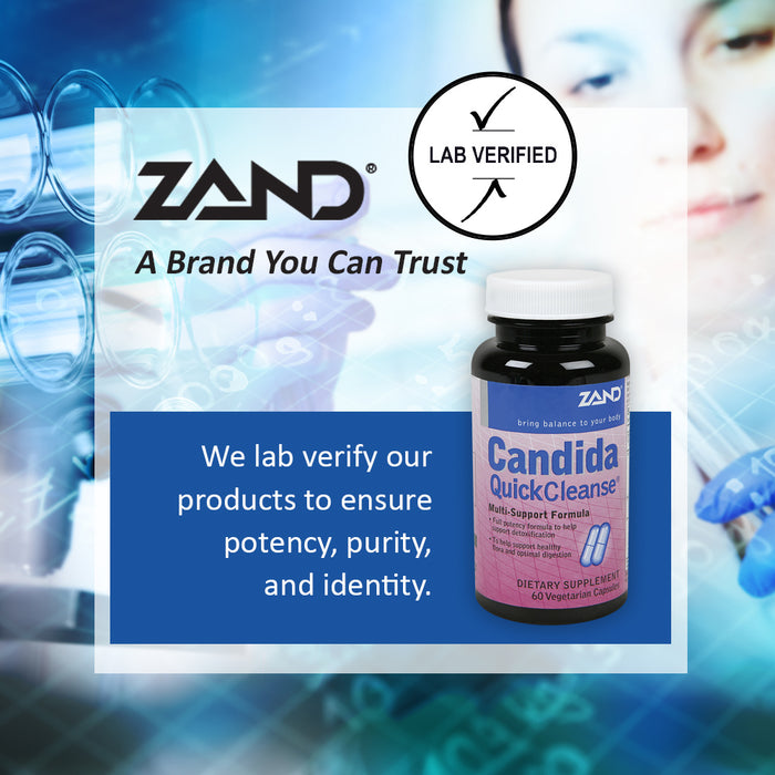 Zand Candida QuickCleanse | Full Potency Formula for Detoxification, Healthy Flora and Digestion Support | Natural Herbal Blends | 60 Vegetarian Caps