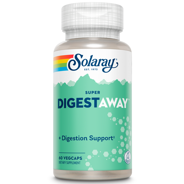 Solaray Super Digestaway Digestive Enzymes - Pancreatin, Papain, Ginger, Pepsin, Betaine HCl, Aloe Vera, and More - Digestion & Nutrient Absorption Support - Lab Verified - 60 CT