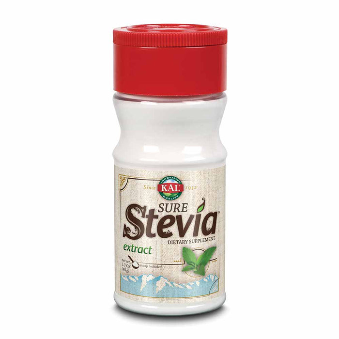 KAL Sure Stevia Extract, Organic Stevia Powder, Low Carb, Zero Calorie Sweetener, Keto Friendly, Great Taste, Low Glycemic, Vegan, Gluten Free, No Fillers, 60-Day Guarantee (1.3 oz)