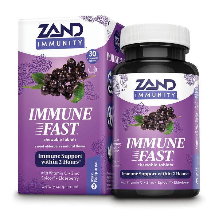 Zand Immune Fast Chews | Boosts Immune Response & Cell Activity w/ EpiCor* & Vitamin C (Elderberry, 30 Count)