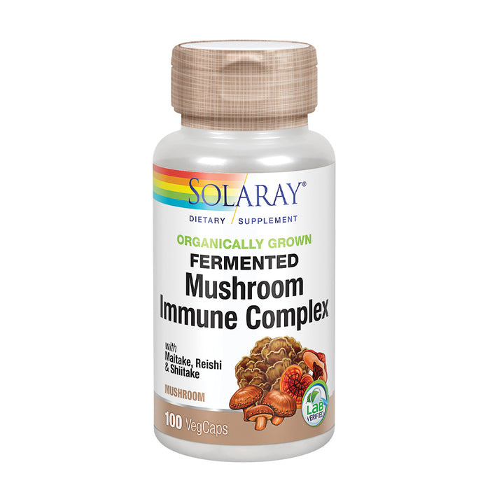Solaray Organically Grown Fermented Mushroom Immune Complex 600 mg | Healthy Immune Function Support | 100 VegCaps