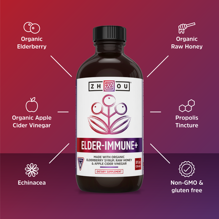 Zhou Elder-Immune + | Immune System Booster During Cold Winter Months | 8 fl oz