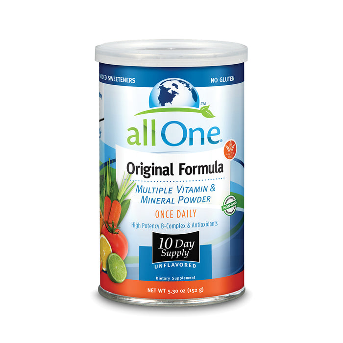 allOne Multiple Vitamin & Mineral Powder, Original Formula, Once Daily Multivitamin, Mineral & Amino Acid Supplement, 8g Protein (66 Servings) (10 Servings)