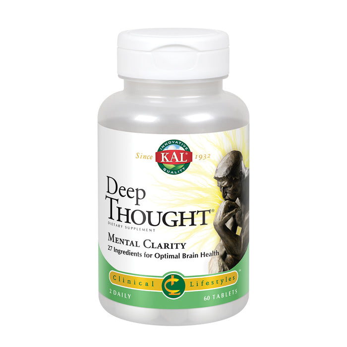 KAL Deep Thought Mental Clarity Formula for Optimal Brain Health | Nootropic Amino Acids, Herbs, Vitamins, Minerals & Antioxidants | 60 Tablets