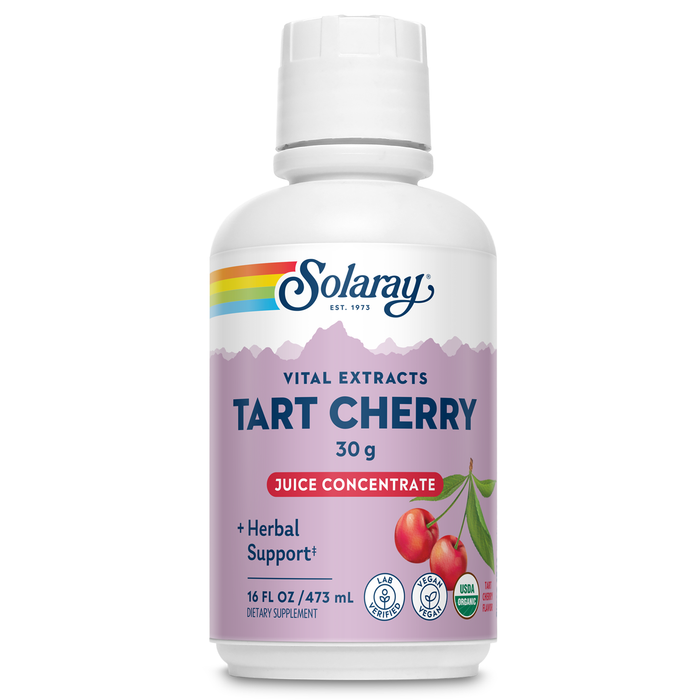 Solaray Organic Tart Cherry 100% Juice Concentrate | Healthy Uric Acid Levels & Joint Support | 16 Servings | 16 fl oz