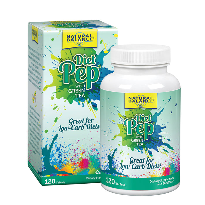 Natural Balance Diet Pep w/ Green Tea | Thermogenic Formula for Metabolism, Energy Support | W/ B Vitamins | Includes Diet Plan | 120 Tablets