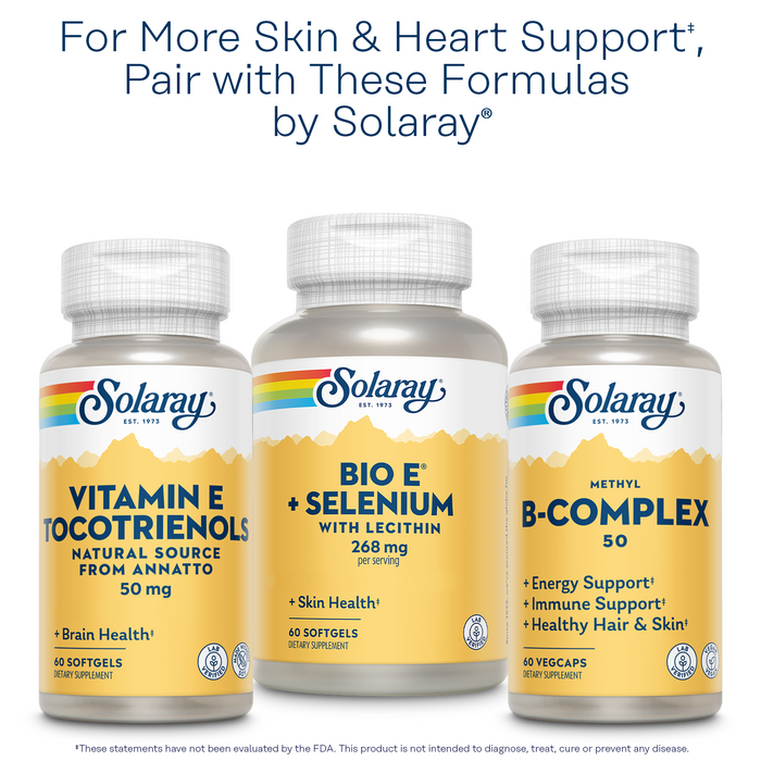 Solaray Bio Vitamin E with Selenium, Vitamin E 400 IU Softgels Plus Selenium 100 mcg, Antioxidants Supplement for Healthy Skin and Heart Support, High Absorption, Lab Verified, 60-Day Guarantee, 30 Servings, 60 Softgels