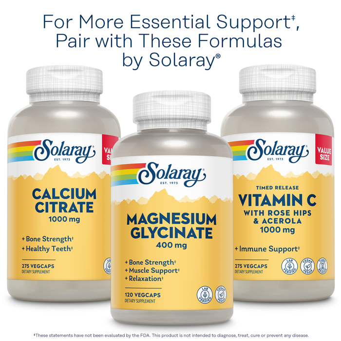 Solaray Magnesium and Potassium Asporotates w/ Bromelain, Healthy Electrolyte, Muscle, Heart & Cellular Support, 60 Servings, 120 VegCaps