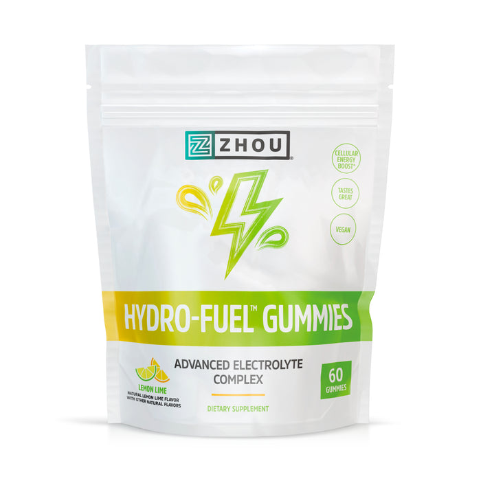 Zhou Nutrition Hydro-Fuel Electrolyte Gummies - Advanced Electrolyte Complex - Hydration and Cellular Energy Support Supplements - Vegan, 20 Servings, 60 Gummies