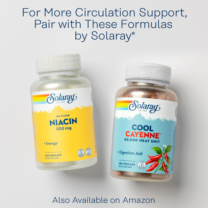 Solaray CircuLegs with Horse Chestnut Extract, Gotu Kola, Butcher's Broom, and More, Circulation and Vein Support for Healthy Legs, 60-Day Guarantee, Lab Verified