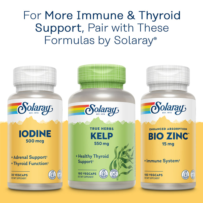 Solaray Selenium, High Potency, Healthy Immune System, Thyroid Function & Antioxidant Support, 100 VegCaps