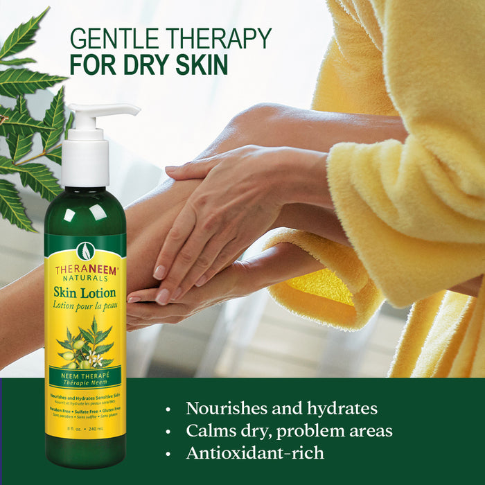 TheraNeem Neem Therap Skin Lotion | Calms, Nourishes and Hydrates Dry, Sensitive Skin with Organic Neem Oil, Vegan