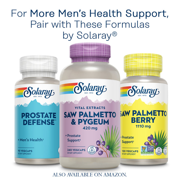 Solaray Spectro Multivitamin for Men, Men's Multivitamin for Energy and Overall Wellness with Saw Palmetto, Pumpkin Seed, Digestive Enzymes, and More, 60-Day Guarantee, 30 Servings, 120 Capsules