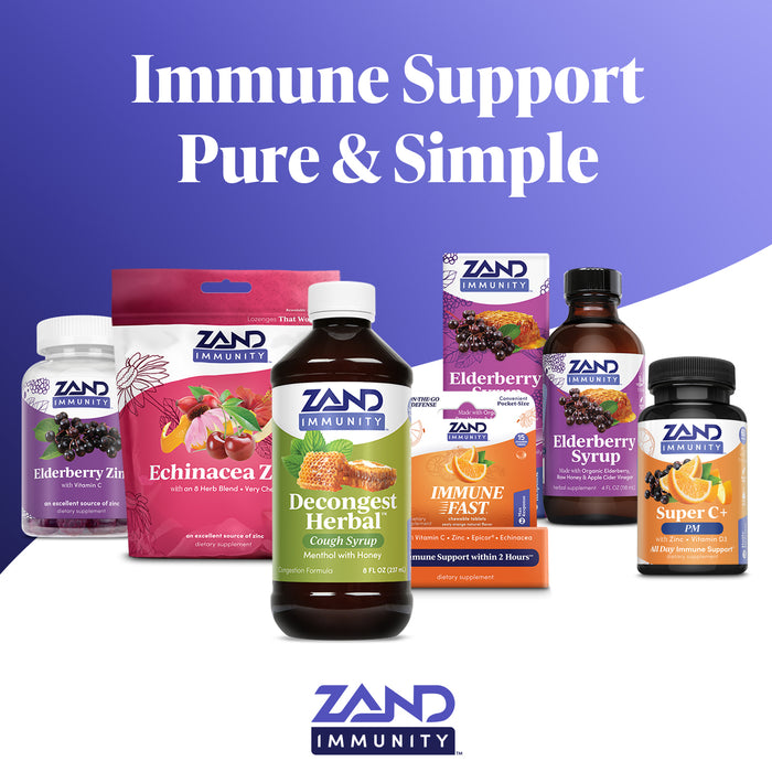 Zand Immunity Super C+ with Elderberry, All Day Immune Support with 1000mg PureWay-C Vitamin C, Plus Zinc & Vitamin D-3, Enhanced Absorption, 60 Tablets, 30 Servings