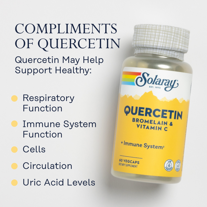Solaray Quercetin Bromelain & Vitamin C, Immune System, Sinus, Respiratory & Antioxidant Activity Support, Vegan, 500mg of Quercetin & 1,235mg of Vit C, 60 Day Guarantee (60 CT, 20 Serv)