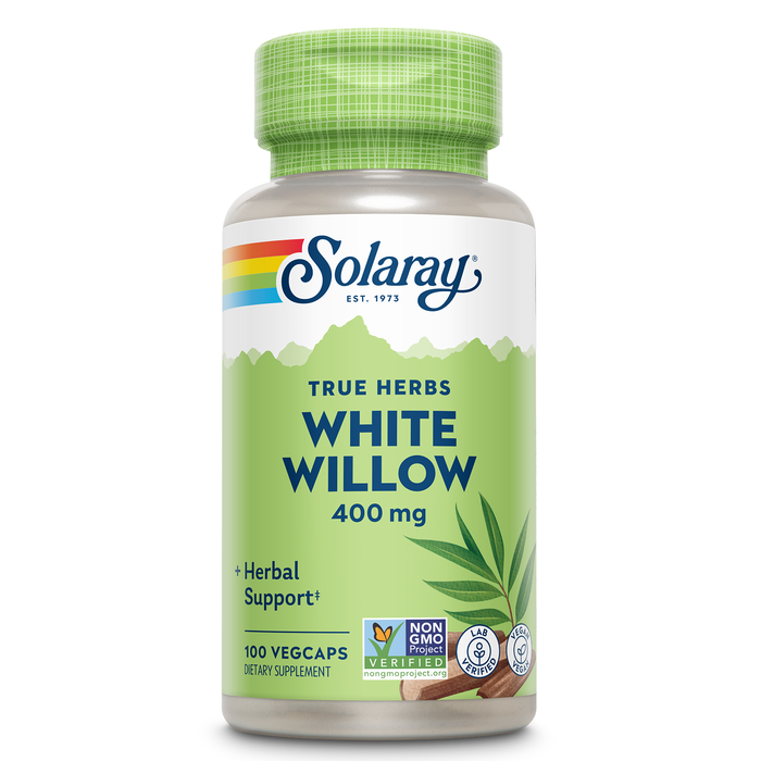 Solaray White Willow Bark 400mg | Scientifically Studied Herb | May Help Support Healthy Physical & Psychological Stress Response | Non-GMO | 100ct