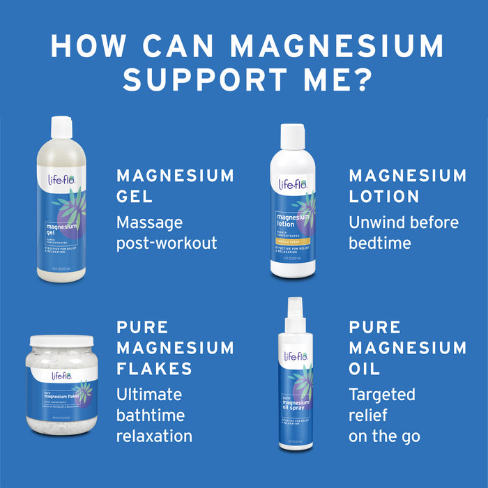 Life-flo Magnesium Lotion, Vanilla Scent - Relief and Relaxation with Magnesium Chloride from the Zechstein Seabed - Dermatologist Tested, Hypoallergenic, 60-Day Guarantee, Not Tested on Animals