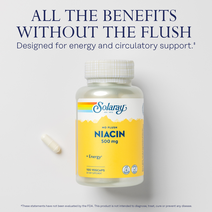 Title Solaray No Flush Niacin 500mg, Flush-Free Vitamin B3 Niacin, Energy and Circulatory System Support, Vegan, Lab Verified, 60-Day Money-Back Guarantee, 100 Servings, 100 VegCaps