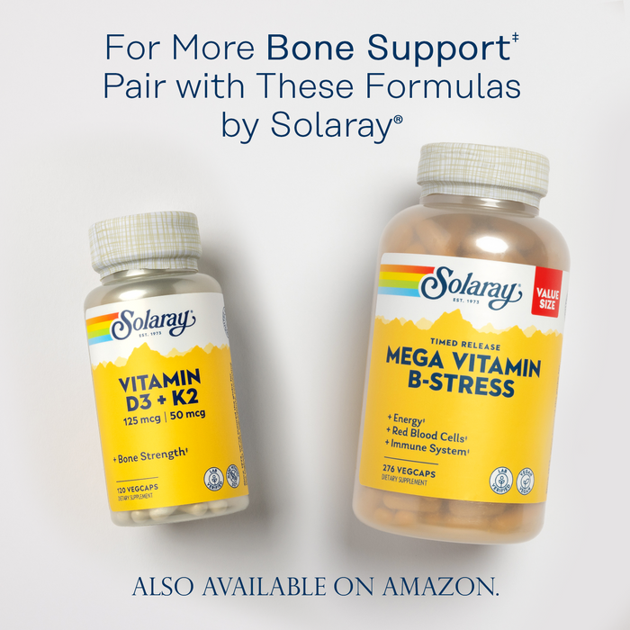 Solaray Calcium Magnesium Citrate 1000mg 1:1 Ratio, Bone Strength Supplement, Muscle, Nervous System and Bone Health Support, Chelated for High Absorption, Gentle Digestion, 30 Servings, 180 VegCaps