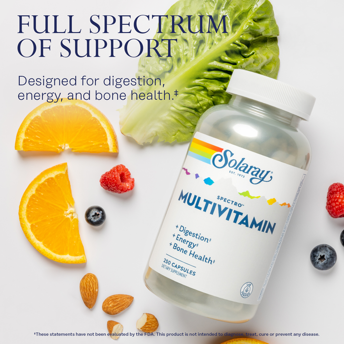 Solaray Spectro Multivitamin with Iron - Multi Vitamin with Calcium, Magnesium, Energizing Greens, Herbs & Digestive Enzymes - Digestion, Energy, and Bone Health Support