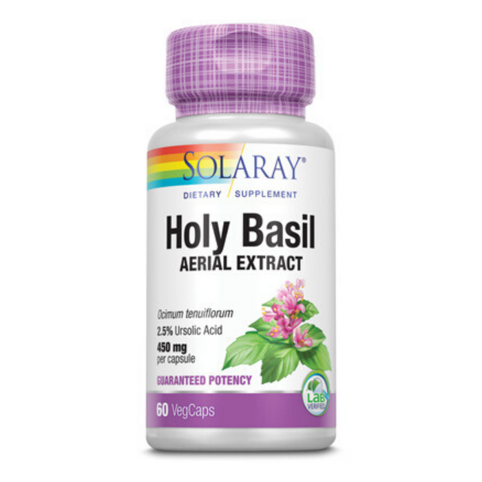 Solaray Holy Basil Capsules, 900 mg | 60 Count
