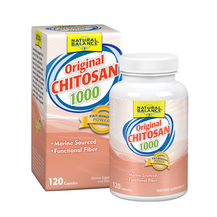 Natural Balance Chitosan 1000mg Fiber Supplement | Healthy Weight Management Formula with Chitosan for Fat Binding Support | Marine Sourced | 120 Caps