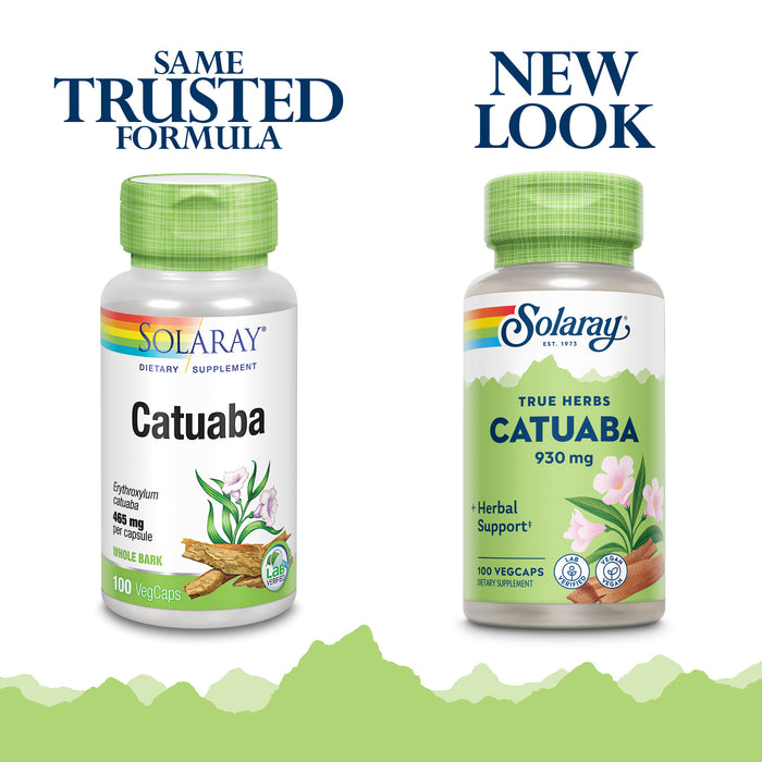 Solaray Catuaba Bark Extract 930 mg | Healthy Libido, Mood & Energy Support | Whole Bark | No Excipients or Fillers | Non-GMO & Vegan | 100 VegCaps