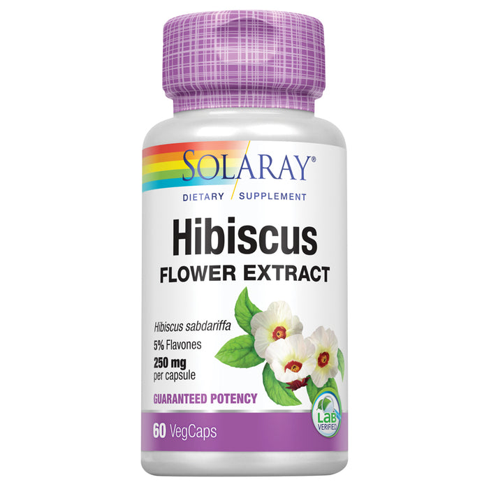 Solaray Hibiscus Flower Extract Capsules | Healthy Cardiovascular Function Support | Non-GMO, Vegan | 60 VegCaps