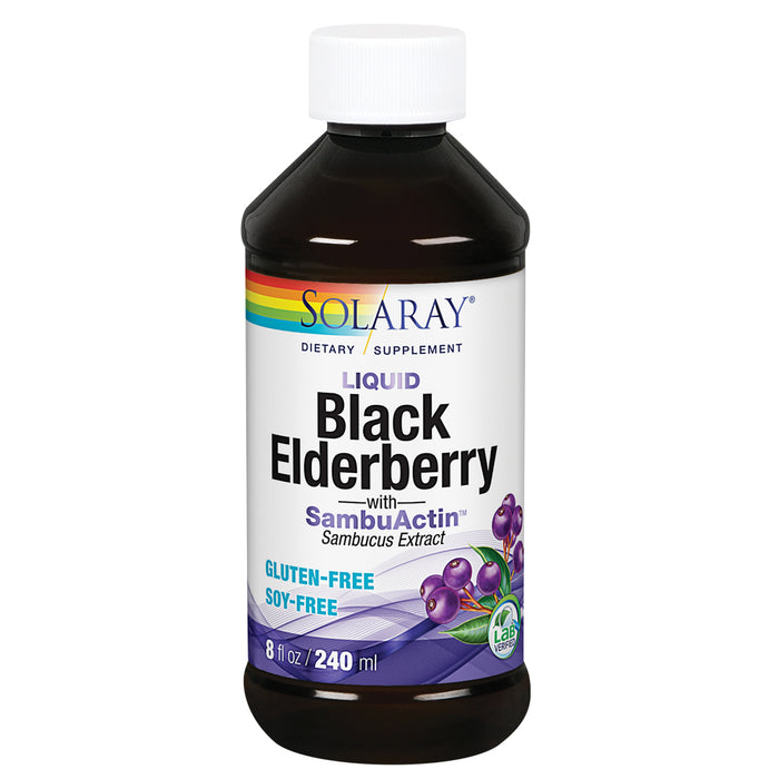 Solaray Liquid Black Elderberry Extract | Delicious, Healthy Immune System & Antioxidant Support | 24 Servings | 8 fl oz