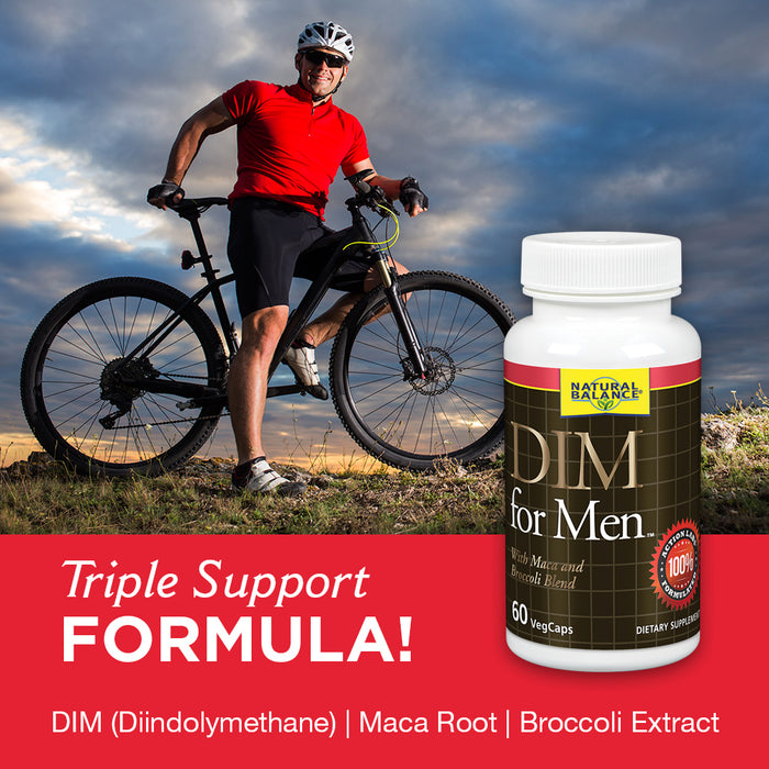 Natural Balance DIM for Men | Hormone Balance Supplement for Energy, Vitality & Mood Support | With Maca & Broccoli Extract | 60 VegCaps