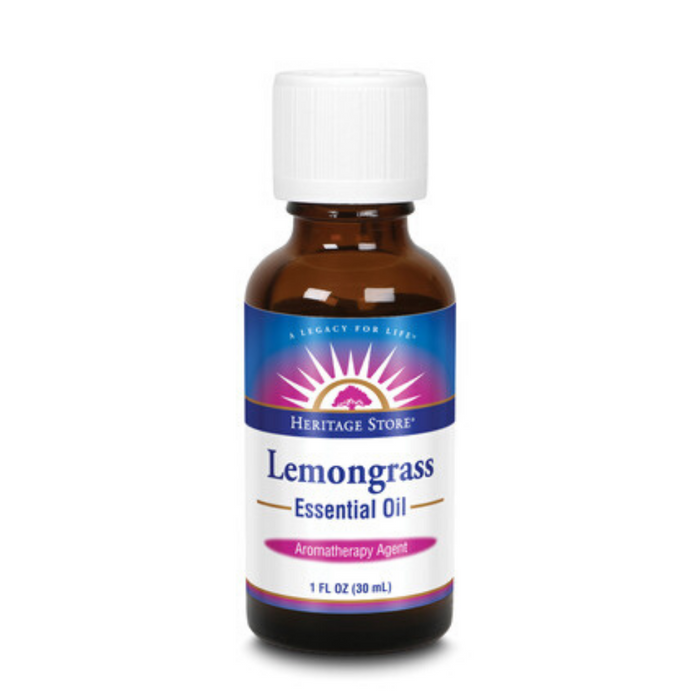 HERITAGE STORE Lemongrass Essential Oil, Lemongrass (Btl-Glass) | 1oz