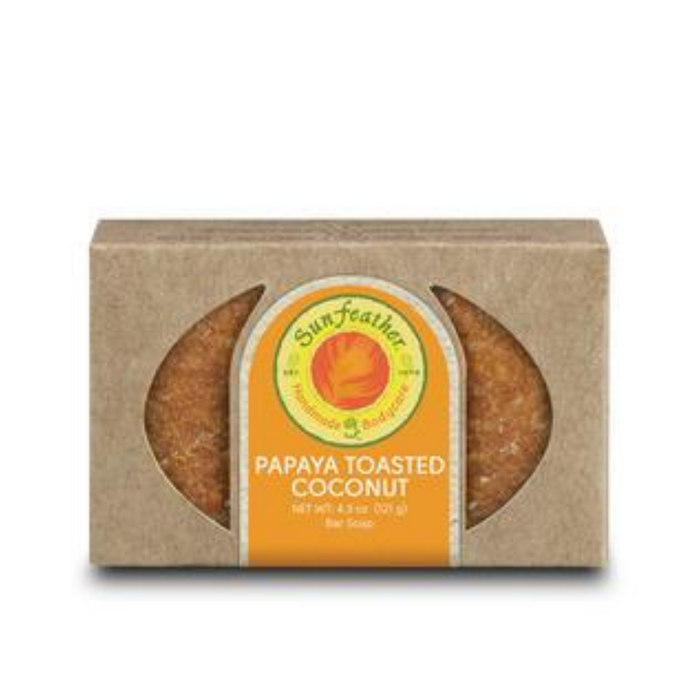 SunFeather Papaya & Toasted Coconut Soap, Bar (Carton) | 4.3oz