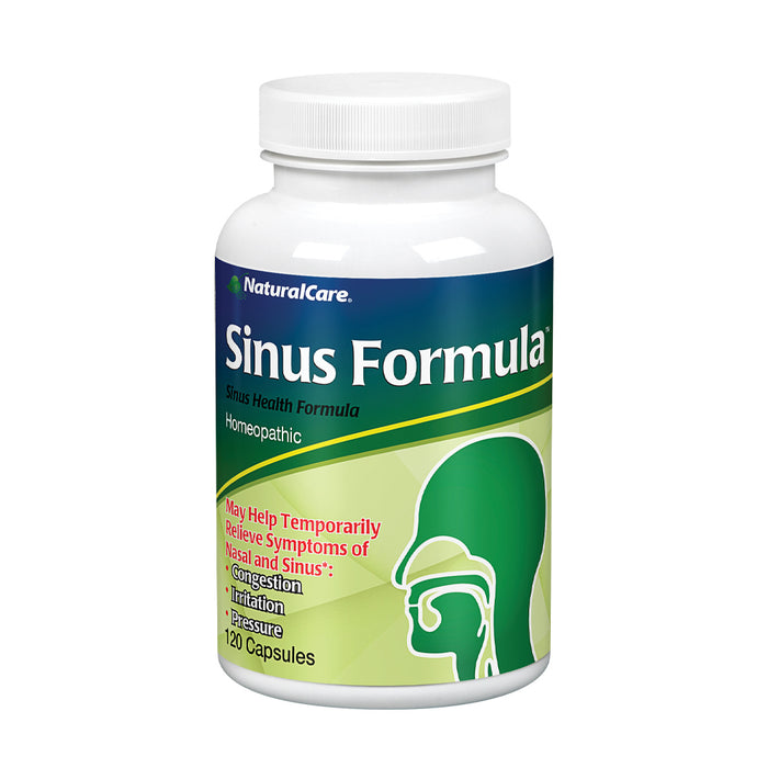 NaturalCare Sinus Formula | Homeopathic Support for the Temporary Relief of Sinus Congestion and Pressure | 120 Capsules