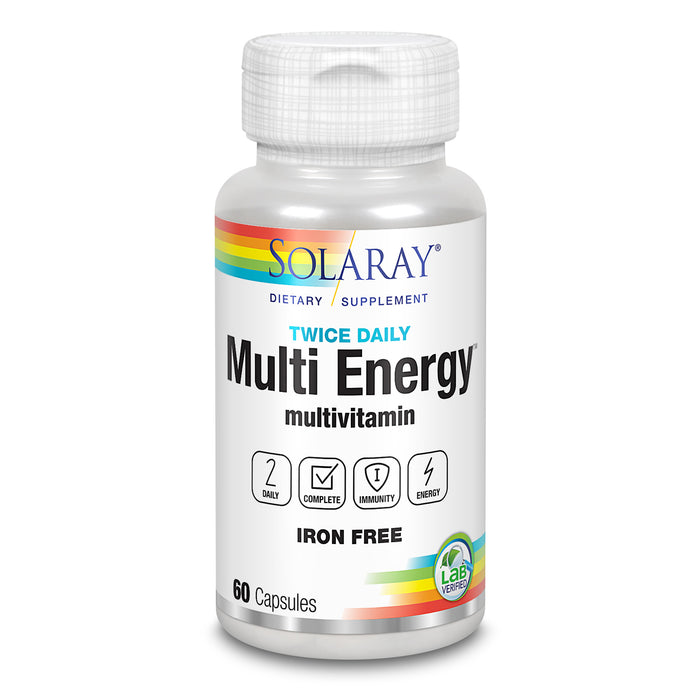 Solaray Multi Energy No Iron, Two Daily, Capsule (Btl-Plastic) 60ct