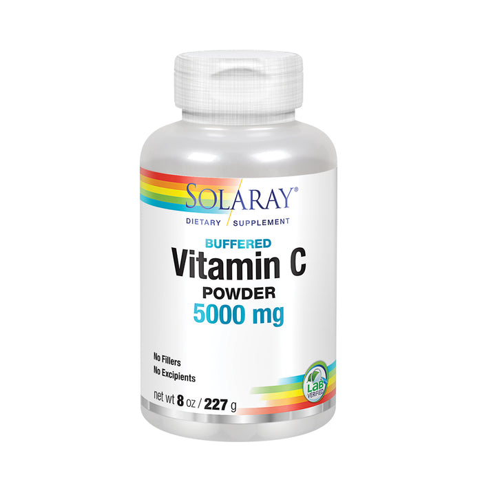 Solaray Vitamin C Crystalline 5000mg | Buffered Powder for Gentle Digestion | Healthy Immune Function, Collagen Synthesis & Antioxidant Support | 8 oz