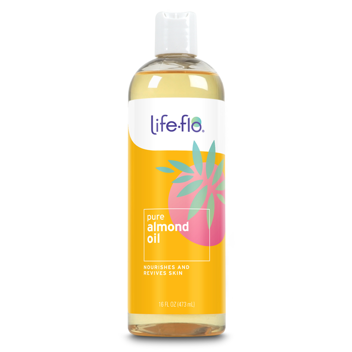 Life-flo Pure Almond Oil, Sweet Almond Oil for Skin Care, Hair Care and Massage, Aromatherapy Carrier Oil, Revitalizing and Moisturizing, No Fillers, 60-Day Guarantee, Not Tested on Animals, 16oz